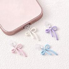 Bow Knot Dust Plug, Rubber Stopper For Charging Port & Data Port, Compatible With Apple & Type-C Phones - Multicolor - View 1