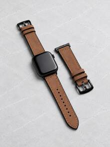 1PC PU Leather Composite Silicone Soft Strap Compatible With Huawei Watch Fit 3/4/4 Pro/5/5Pro Smartwatch Band Adjustable Replacement Wristband Unisex - Coffee Brown - View 9