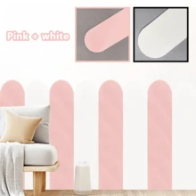 5pcs 5.9x23.62inch Wall Protection Film Geometric Arch Wall Panels, Self-Adhesive Semi-Circular Border Design, Multi-Color, Wipeable, For Bedroom, Living Room, Study, Easy Peel & Stick Removable - A - View 10