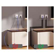 1pc Self-Adhesive Multi-Function Floor Cable Management Strip, Built-In Adhesive Backing, Flat To Floor Without Curling Or Tripping, Soft Bendable And Cuttable, Fits Different Cable Length Needs, Multiple Colors Available - Flush-mount Cover Plate - View 4