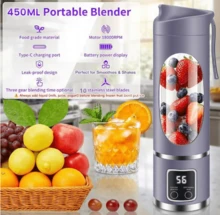 SINRAY 1pc Portable Blender, Juicer, Personal Blender, USB Rechargeable Juicer, Built-In 1300mAh Rechargeable Battery, Multi-Function Juicer, Juice Cup, Cup Capacity: 450ML Kitchen Accessory - Below 0.5L - View 12