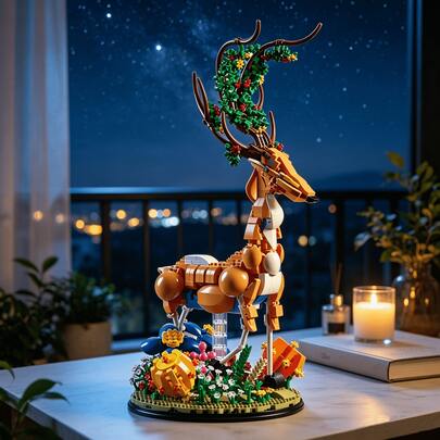 1161+PCS/SET Block Toy Set, Forest Deer Has A Unique Appearance And Is Suitable As An Office Decoration, Indoor Bedroom Decompression Toy, And Block Assembly Toy. It Is An Excellent Gift For Block Assembly Enthusiasts