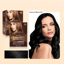 MOKERU 250ml/10pcs Pewarna Rambut - Sampo Pewarna Rambut Cepat - Tersedia dalam Warna Cokelat Muda, Cokelat Tua, dan Hitam - Mengandung Berbagai Bahan Alami - Menciptakan Warna Rambut yang Indah - Menutupi Uban dengan Sehat - Cocok Digunakan Sepanjang Tahun - MultiWarna - View 9