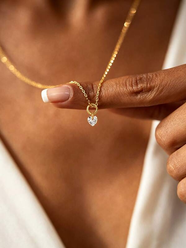S925 Sterling Silver Mini Zirconia Pendant Necklace, Multiple Styles, Perfect Gift For Girlfriend, Mother And Sister, Suitable For Party