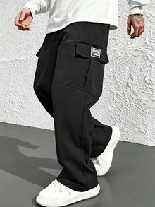 Men's Outdoor Hiking Pants, Multi-Pocket Drawstring Cargo Pants, Suitable For Travel, Hiking, Fitness Sports, Quick-Dry Fabric - Black - View 1