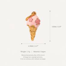 1pc Cute Enamel Metal Pendant, Multi-Pattern Mini Pendant, Ice Cream And Fantasy Cartoon Character Design, Lead-Free And Nickel-Free, DIY Jewelry Making Supplies, Perfect For Bracelets, Necklaces, Earrings, Keychains And Handmade Gifts - Multicolor - View 9