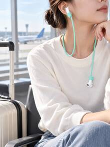 2pcs/1pc Portable Travel Earphone Anti-Loss Lanyard, Soft Silicone Wireless Earphone Strap, Outdoor Running And Vacation Travel Accessory - Multicolor - View 8