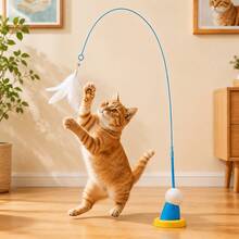 1pc Cat Teaser Wand With Bell, Simulates Hunting To Burn Energy, Suitable For Cats Of All Ages - Multicolor - View 6