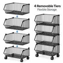 Black Rolling Organizer Shelf For Bathroom Laundry Room Bedroom Storage - View 6