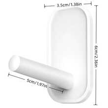 White No Drill PP Plastic Self-Adhesive Wall Hook Heavy Duty Adhesive Hooks For Bathroom Kitchen Entryway Closet Organization Space Saving Waterproof Oil Proof Easy Install Strong Load Bearing Capacity Home Decor Gift Multi-Purpose - View 6