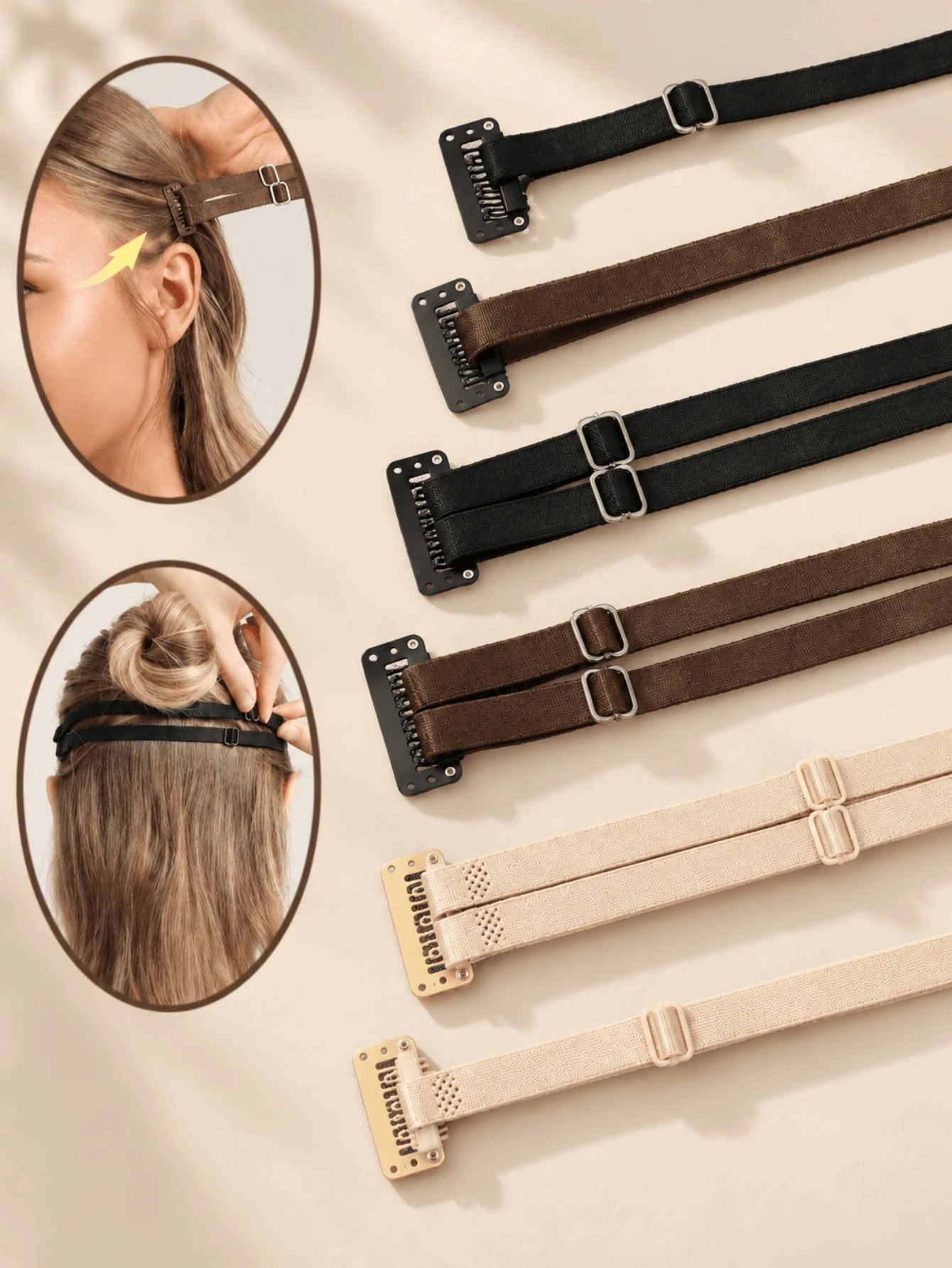 1pc Facial Lifting Strap With Clips, Invisible Face Stretching, Adjustable Elastic Band Design, Youthful Appearance - Multicolor - View 1