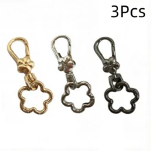 1Pc/2/3Pcs Flower Shaped Snap Hook And Rotating Ring, DIY Keychain, Convenient Lanyard Connector, Detachable Handbag Clasp, Outdoor Camping Accessory, Suitable For DIY Necklace, Jewelry Keychain, Bag Clip And Leash Buckle - Multicolor - View 18