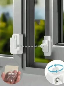 Window, Cabinet And Refrigerator Safety Chain Lock; Sliding Door Limiter; High-Rise Anti-Fall Lock; Child Safety Lock (Upgraded Version); Window Lock; Anti-Theft Anti-Pry; Child Window Lock; Drill-Free Installation - Multi-color - View 10