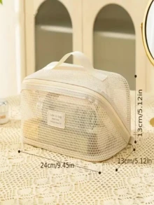 Mesh Transparent Makeup Bag Large Capacity Pillow Travel Essential Toiletry Bag Multi-Functional Makeup Bag, Exquisite Multi-Functional Storage Bag, Cosmetic Storage Bag, Portable Toiletry Bag, Perfect For Travel, Vacation, Camping And Outdoor Activities, Creative Gift, Lightweight Travel Toiletry Bag, Suitable For Men And Women, Perfect Gift Choice - Multicolor - View 13