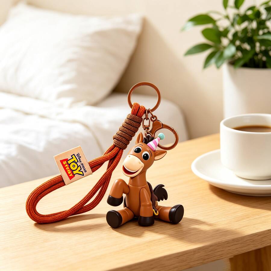 MINISO Disney Pixar Toy Story Bullseye Character Keychain With Rope Strap For Handbag Backpack Keys, Birthday Christmas Gift - Style 1 - View 1
