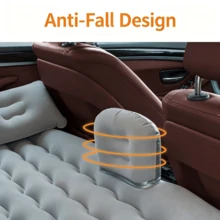 1pc Car Inflatable Bed, Wave Pattern Inflatable Mattress, Car Accessories, Back Seat Sleeping Pad, SUV/Sedan Universal Inflatable Bed, Portable Travel Camping Sleeping Pad - Perfect Gift For Drivers (This Product Does Not Include Air Pump, Only Includes One Inflatable Bed!) - Air Mattress*1 (pump Not Included) - View 8