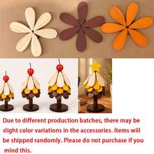 Wooden Christmas Tree Coaster Set With Yellow Star Topper, Heat-Resistant Leaf-Shaped Drink Coasters With Base, Mini Christmas Tree Desktop Decor, 2-In-1 Home & Office Desk Ornament, Unique Christmas Housewarming Gift - View 9