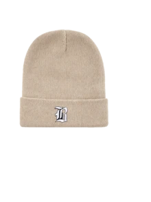 1Pc Women A‑Z Gothic Letter Cuffed Ribbed Knit Beanie, Personalized Warm Winter Knitted Hat For Ladies Daily Casual Wear - Beige - View 5