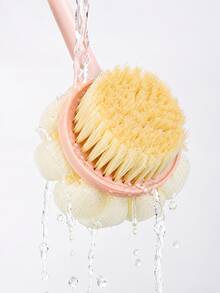 1pc Long Handle Back Scrubbing Brush, Double-Sided Body Brush With Soft Bristles And Foaming Sponge Bath Ball, Exfoliating Back Cleaning Brush With Hanging Hole, Suitable For Hard-To-Reach Back, Bathtub, Shower, Essential For College Dorm Bathing - Multiple Styles and Colors - View 11