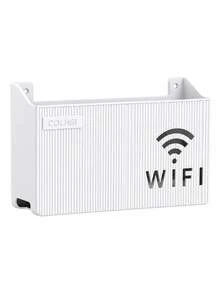 1pc Wall-Mounted WiFi Router Storage Box, Striped Cable Management Organizer, Hollow Ventilated Modem Hiding Box, Suitable For Power Strip, Wires, Cables, Essential Floating Wall Display Rack For Home Office, Rental Apartment, College Dorm - Multiple Styles and Colors - View 13