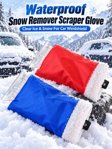 1Pc Winter Car Ice Scraper Glove – Soft Lined Snow Removal Mitten With Built-In Scraper, Portable Tool For Windshield, Window & Roof De-Icing, Easy To Use - A - View 8