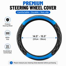 1PC Universal Car Steering Wheel Cover, 15 Inch Premium PU Leather, Breathable Comfortable Grip, Durable & Sweat-Resistant, Stylish Diamond Stitch Car Interior Accessory For Sedan SUV Truck - Multicolor - View 4