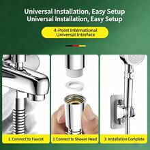 1pc FlexiHose Explosion-Proof Shower Hose 59.06 Inch Black Reinforced Universal 4-Way Hot Water Bathtub Shower Head Hose - Explosion-proof Hose 1.5m - View 5