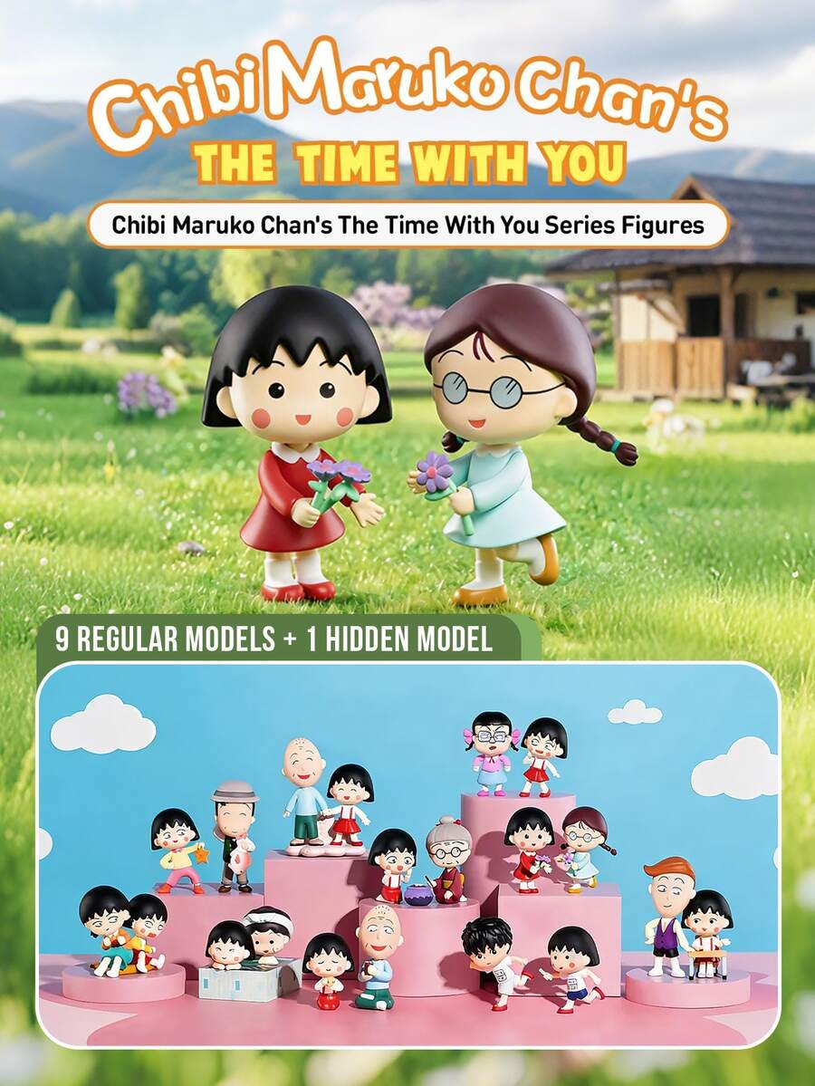 Chibi Maruko-Chan & Your Time Series Blind Box, Cute Chibi Maruko-Chan Figurine Statue Model, Toy Blind Box Collection Gift, Cute Figurine Blind Box, Holiday Gift, Birthday, Christmas Gift