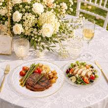 10/20/25/50pcs 10.25 Inch Dinner Plates And 7.5 Inch Dessert Plates, Round Gold Rim Hammered Texture Party Tableware, Durable Plates For Salad And Dessert, Wedding Banquet, School Celebration, Valentine's Day, Eid And Birthday Party.Tableware, Serving Tray, Birthday Plate, Plate, Dinnerware, Divided Plate, Dinner Plates, Reusable Plastic Plate. - Transparent - View 12