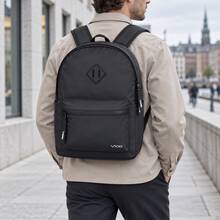 Unisex Black Casual Backpack Large Capacity 20L Lightweight Outdoor Daypack With Front Pocket For Travel School Work - Black - View 5