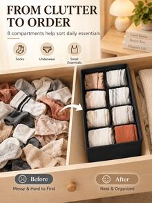 Foldable Underbed Storage Box, Suitable For Shoes, Socks, Underwear And Bras; Washable Oxford Cloth Dust-Proof Storage Bin With Dividers; Space-Saving Organizer Box, Suitable For Wardrobe, College Dorm And Home General Storage - Multicolor - View 4