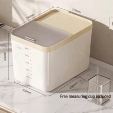 5/10KG Capacity Food Storage Container With Airtight Seal, Moisture & Pest Proof,  Measuring Cup, Suitable For Rice, Grains, Sugar, Flour, Pet Food Storage, Ideal For Kitchen, Home & Commercial Use - View 4