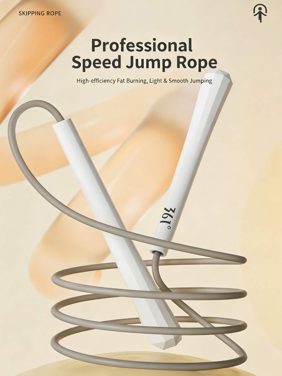 361degree 1pc Unisex Professional Speed Jump Rope, ABS Non-Slip Handle Upgraded PU Wear-Resistant Adjustable Length Fitness Skipping Rope For Home Gym Workout - Multicolor - View 1