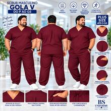 Men Scrub Sets - Bordò - Visualizzare 2