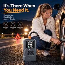 Car Emergency Jump Starter Power Supply, Portable All-In-One Car Air Pump, High-Pressure Air Pump, Jump Starter, And Blower Compressor All-In-One,1500mAh*4 - Wireless - View 3