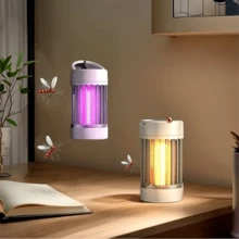 USB Powered Mosquito Killer, Insect Trap, Portable Hanging Bug Zapper, Built-In UV LED Light, 360° Annular Electric Shock, Quiet Operation, Low Power Consumption, For Balcony, Garden, Living Room & Bedroom - Multicolor - View 2