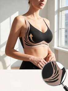 Women's Lightweight Shaping Bra For Summer, Soft Side Support, Seamless Wire-Free Padded Bra, Lifts And Shapes Bust - Black - View 6