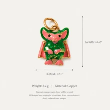 1pc Cute Enamel Metal Pendant, Multi-Pattern Mini Pendant, Ice Cream And Fantasy Cartoon Character Design, Lead-Free And Nickel-Free, DIY Jewelry Making Supplies, Perfect For Bracelets, Necklaces, Earrings, Keychains And Handmade Gifts - Multicolor - View 7