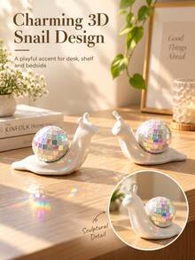 Snail Disco Ball Light Catcher Creative Desktop Ornament, Suitable For Indoor Windowsill, Living Room, Kitchen, Bedroom, Dining Room, Garden And Home Decor - Multiple Styles - View 3