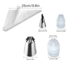 131pcs Cake Decorating Tools, Includes 110 Thickened Piping Bags, 12 Extra Large And 7 Small Piping Tips, 2 Converters And Other Piping Tools, Suitable For Home Baking, Buttercream DIY - View 2