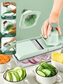 Kitchen Slicer, Vegetable Slicer With Hand Protection, Multi-Function Potato, Carrot, Zucchini And Waffle Slicer - Multicolor - View 6