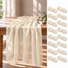 10 miếng khăn trải bàn vải xô màu be phong cách Boho, khăn trải bàn vải xô mộc mạc bán trong suốt trang trí tiệc cưới, tiệc đón cô dâu, tiệc mừng em bé, tiệc sinh nhật, yến tiệc, bàn ăn phong cách nông trại, trang trí trung tâm bàn, tiệc và trang trí nhà cửa - Màu be - Xem 30