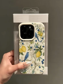 1件 白色藍莓檸檬鳥簡約全包覆 TPU 防震手機殼，適用於 Apple 18 17 16 15 14 13 12 11 Pro Max Air 及系列 - 彩色 - 查看 3