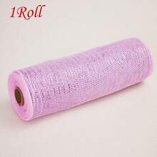 1/2 Roll Decorative Mesh Ribbon - 10 Inch X 30 Feet Per Roll, Metallic Foil Mesh Ribbon, Suitable For Wedding, Birthday, Halloween, Thanksgiving, Christmas, New Year DIY Gift Decoration And Home Decor - Multicolor - View 46