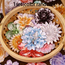 1 Set Colorful Butterfly Island Series Glazed Butterfly & Flower PET Sticker Pack DIY Decoration, Retro Story Stickers Glazed Flower Message Collection Series Large Size Floral Planner Decoration Material Stickers - Multicolor - View 13