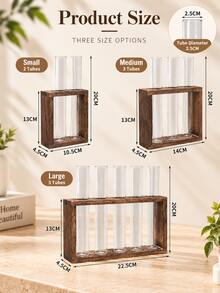 Plant Propagation Station, 2/3/5 Glass Test Tube Vases With Wooden ...