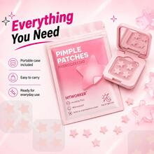60PCS Pink Star Face Stickers, Cute Star Shape Decorative Patch Set, Portable Storage Case Included, Kawaii Fashion Accessories, Fun Style Facial Stickers For Women Girls - Multicolor - View 5