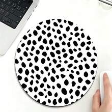 1pc Leopard Spotted Animal Cartoon Cute Mouse Pad, Round Office Desk Mouse Pad With Non-Slip Rubber Base, Compact Mini Travel Mouse Pad Suitable For Work Wireless Computer Laptop, Office Desk Accessory - View 9