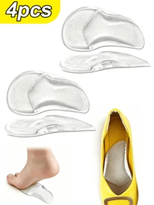 4PCS Basic Silicone Asymmetrical Forefoot Pads For Beach All Season - 4PCS Transparent - View 1