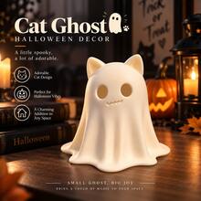 1Pc 3D Printed Cat Ear Ghost Figurine, Cute Spooky Halloween Desktop Ornament, Funny Table Decor For Bookshelf Bedroom Office, Fall Party Decoration & Unique Gift - 3D Printed Cat Ear Ghost Figurine - View 1